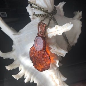 Handcrafted Baltic amber pendant